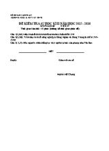 Đề và đáp án kiểm tra 45p học kì II Lịch sử lớp 7 - Năm học 2015-2016 - Huỳnh Mỹ Chung